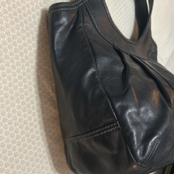 Coach Ergo Black Pleated Leather Tattersall Tote Bag Purse Satchel - Picture 6 of 13